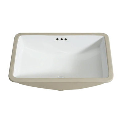 Ceramic Rectangular Undermount Bathroom Sink with Overflow