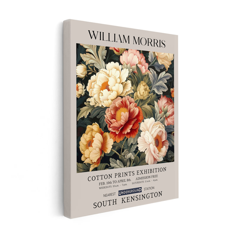 William Morris - pivoine no 2, Unframed, Canvas, 12"H x 16"W