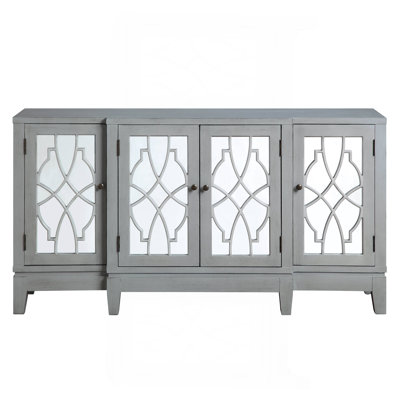 Magdi Antique Gray Finish Console Cabinet
