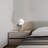 Table Lamp, White Glass Globe, 4 Spiral Ring Accented Base 14 Inch