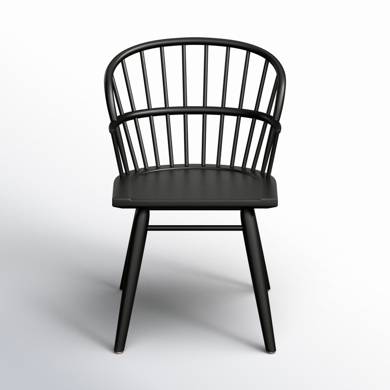 Black Ash Solid Wood Windsor Arm Chair