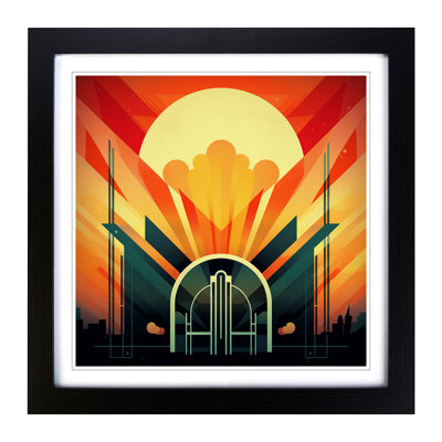 Sunrise Art Deco No.14 - Framed Print