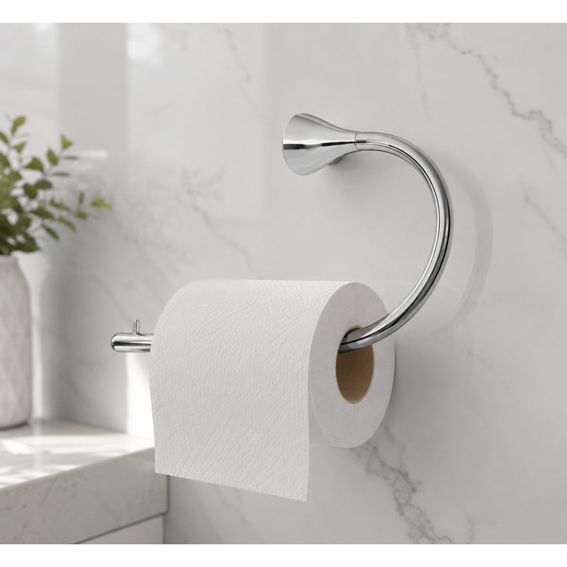Porte-papier hygiénique mural en acier inoxydable pour salle de bain - disponible en plusieurs finitions, Chrome
