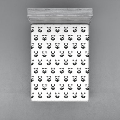 Panda Bear Microfibre Jersey Knit Fitted Sheet