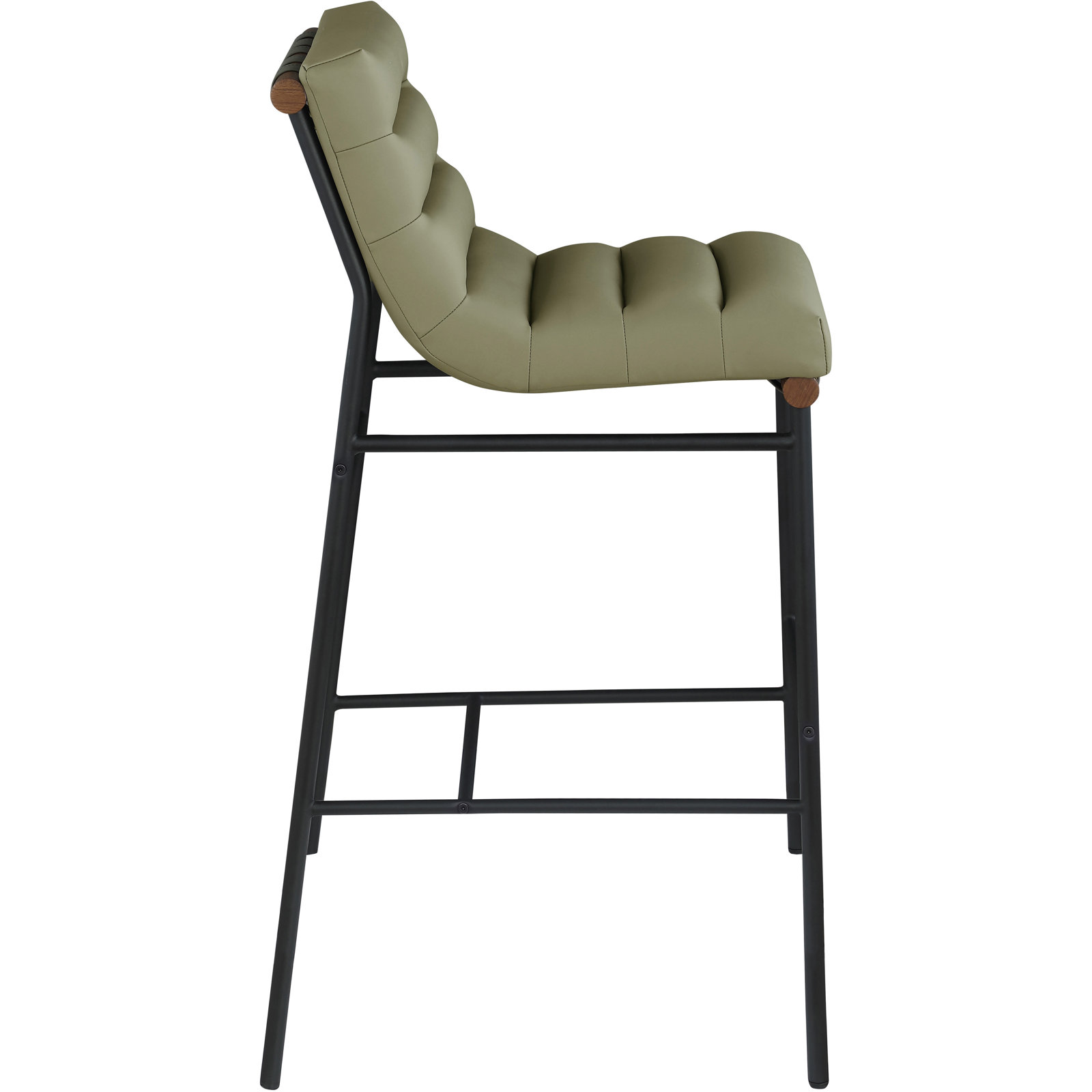 " Bar Stool, Olive Green Vegan Leather, Bar Stool (29.9" Seat Height)