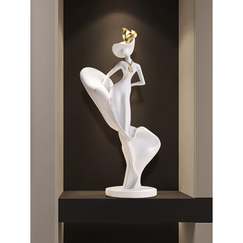 Figurine moderne moderne en résine, White