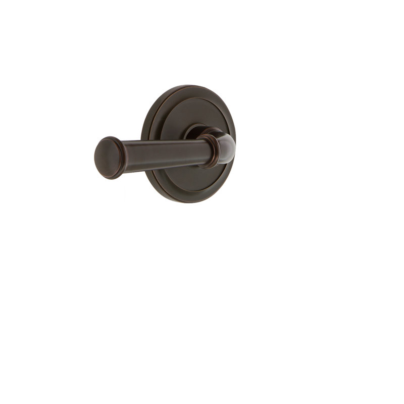Grandeur Circulaire Rosette Passage with Georgetown Lever, Right, Timeless Bronze, 2 3/8"