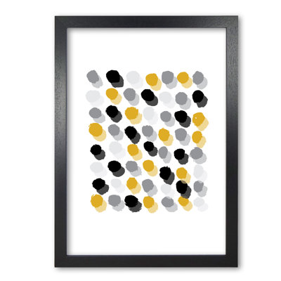 Mustard Polka Dots Abstract - Print