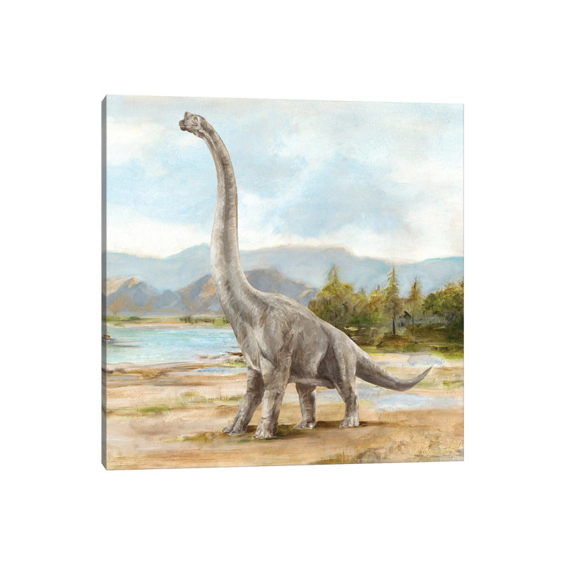 «Dinosaur Illustration IV» par Ethan Harper - reproduction, Toile tendue, Pas de tapis, H 37 po x l 37 po x P 1,5 po