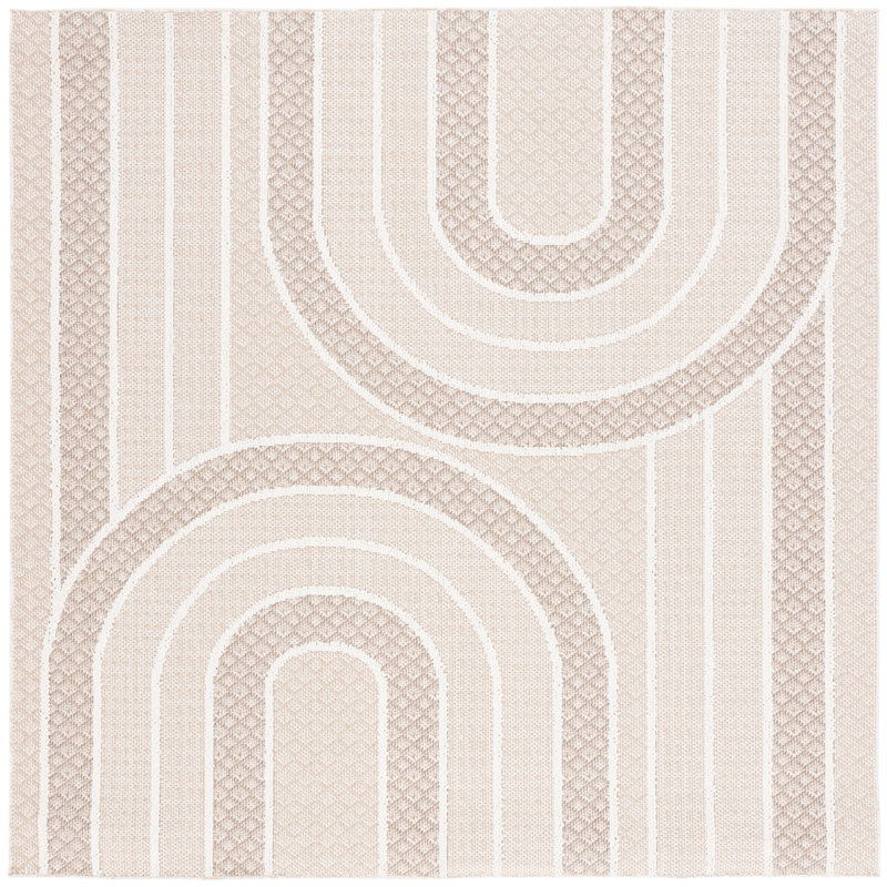 Feflibai Performance Geometric Rug, Square 6'7"