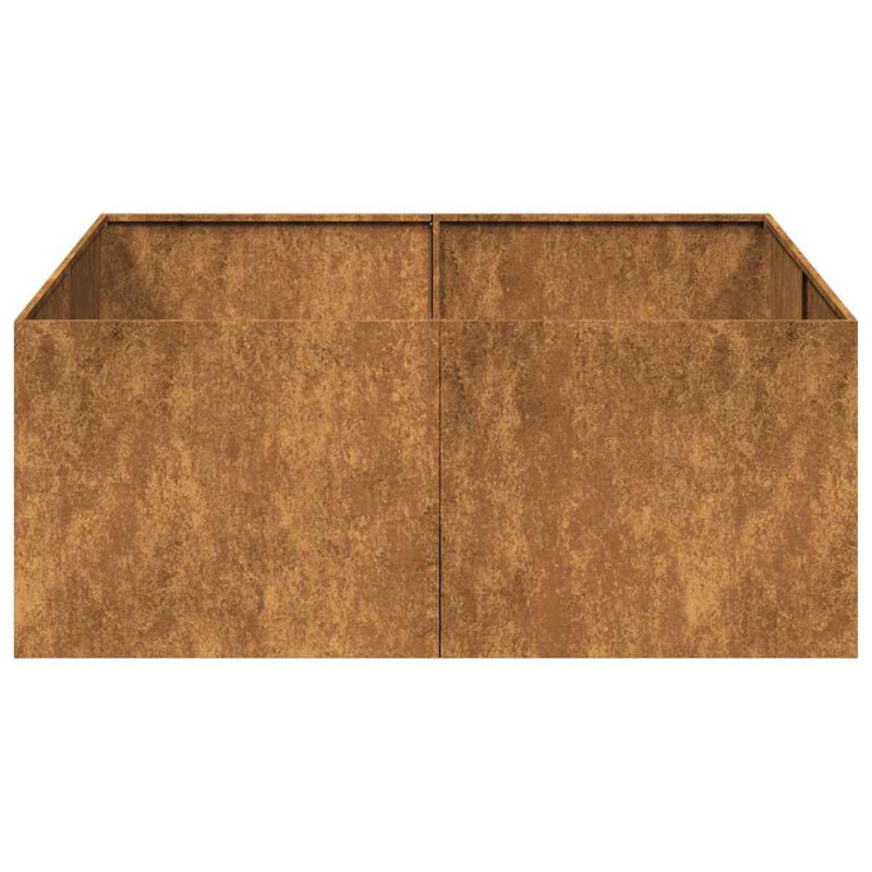 Planter 100X100Cm Steel, 40cm H x 100cm W x 100cm D, Rusty