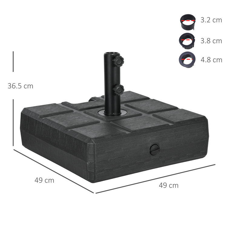 Briseyda 3.2kg Plastic Free Standing Umbrella Base