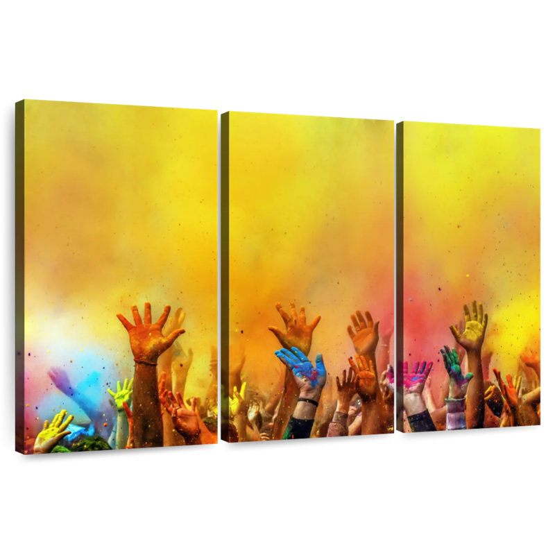 Holi fête des indous, H 28 po x l 45 po