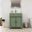 Meuble-lavabo de salle de bain avec lavabo, tiroir rabattable et poignées en métal-658221942