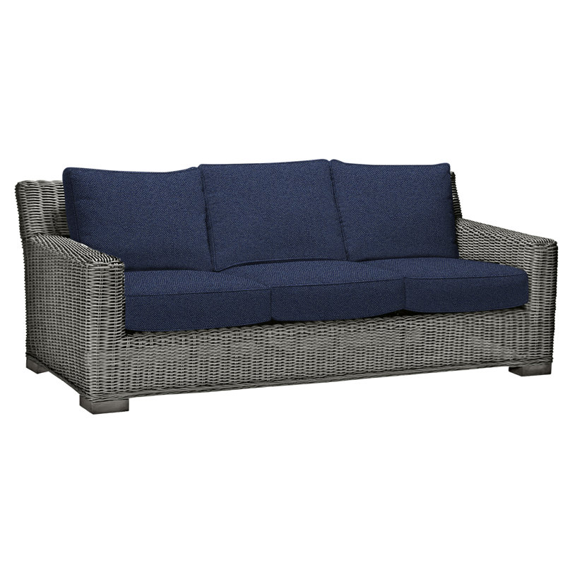 Canapé d'extérieur Rustic N-Dura, Gris ardoise, Welt, Indigo Intermix