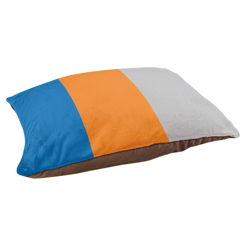 Coussin Designer, Moyen (L 30 po x l 40 po), Bleu / orange / argent