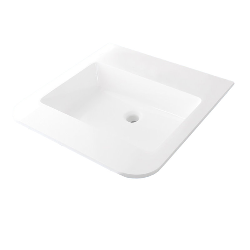 Kubitop 24'' L Bathroom Sink, Matte White