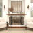 Uma Gold Metal Foldable Mesh Netting 3 Panel Floral Fireplace Screen