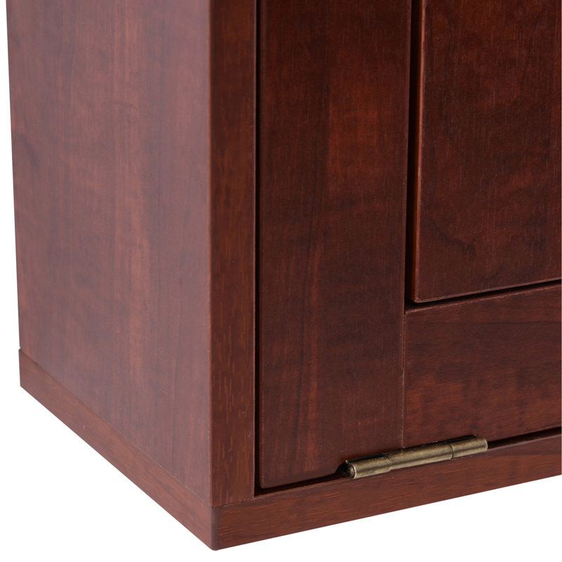 Wall Mounted Desk, Fold Out Convertible Desk, Multi-Function Computer Table Floating Desk With Shelves For Home Office, Mahogany