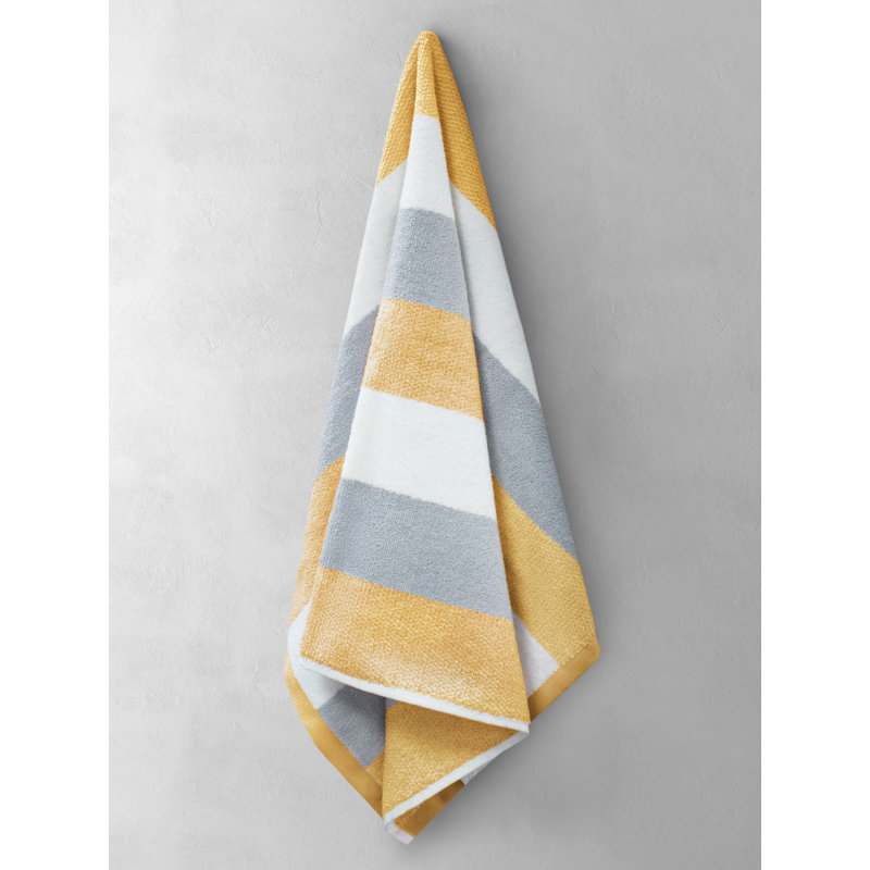 Eloy 100 Percent Cotton Stripe Bath Towel, Yellow