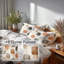 Ensemble de 6 édredons Abstract - Shibui chaud orange avec taies décoratives et coussins décoratifs-131228000