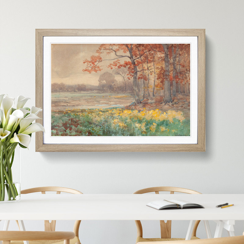 Landscape by Julian Onderdonk - Picture Frame Painting, Oak Framed, 27cm H x 36cm W x 2cm D