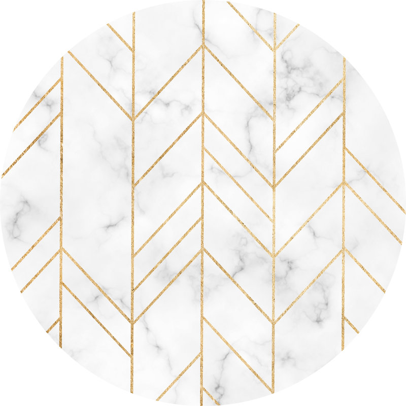 Round Beqir Marble Vinyl 2.8mm Vinyl, Phthalate Free With Exclusive Printed Designs. Area Rug, Round 200cm