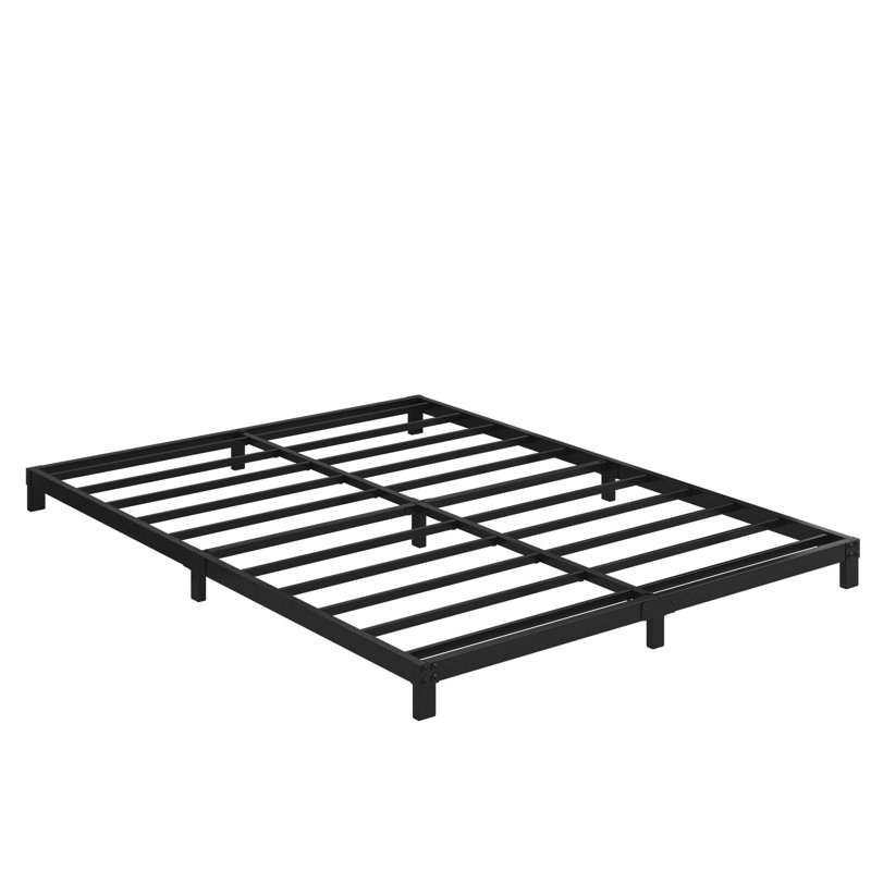 LowBed Frame - Heavy Duty Metal -Bed Frame In Matte Heavy Duty With Steel Slats, Easy Assembly, Noise-Free, Non-Slip, No Box Spring Needed