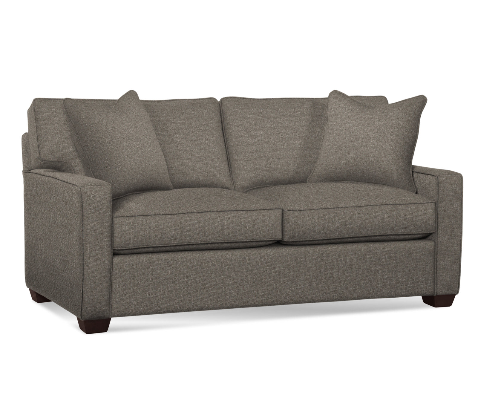 Ellora 81'' Upholstered Sofa, Java Finish, Innerspring Mattress, Gray Sugar Performance; 0863-84