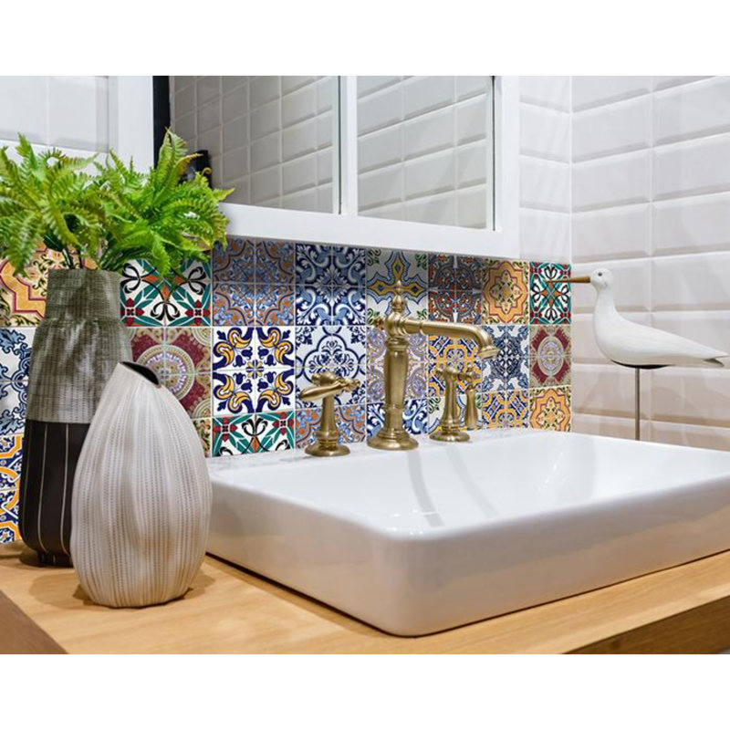 Carrelage mosaïque auto-adhésif en vinyle Addina, H 8 po x l 8 po x P 0,1 po