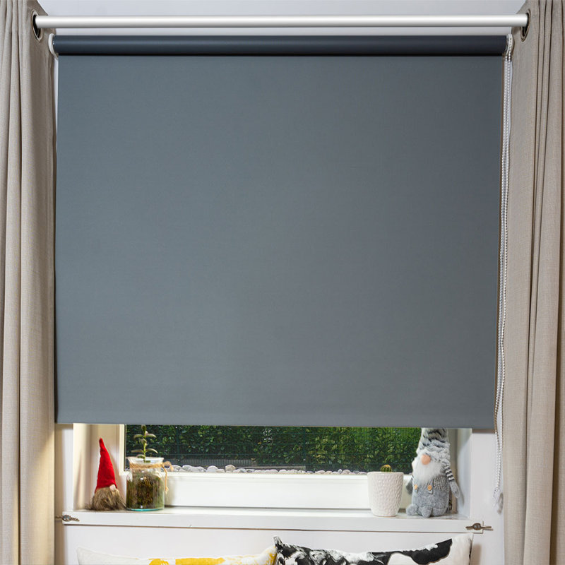 Cut to Size Blackout Roller Blind, Grey, 195 cm L x 120 cm W