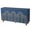 Buffet de rangement cannelé, bleu marine, convenant à différentes pièces à 4 portes, créant une solution fonctionnelle pour la maison-893898945