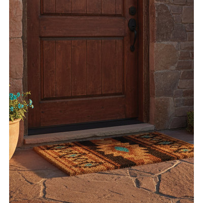 30x18 Natural Coir Fiber and PVC Non Slip Outdoor Doormat with Weather Resistant Textured Surface and Heavy Duty Backing 