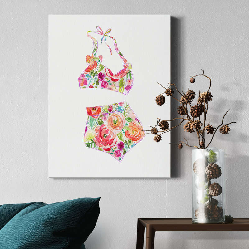 Impression sur toile tendue Tropical Swim vêtements III, H 27 po x l 18 po x P 1 po