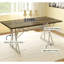 Table de salle à manger extensible peu encombrante, charme rustique en métal MDF pour la cuisine