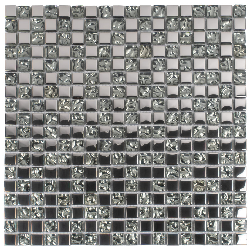 11.7" X 11.7" Polished Glass Mosaic Tile