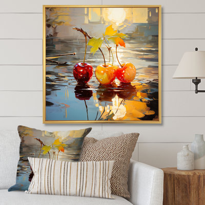 Verre rouge rouge cerise automnale - art mural cerise