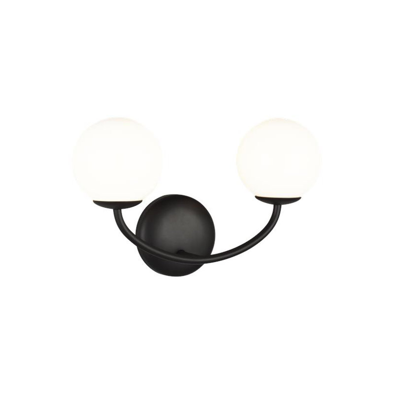 Alain 2-Light Dimmable Vanity Light, Midnight Black