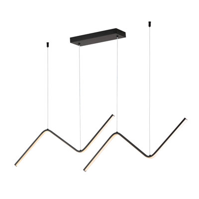 2-light Modern Minimalist Nordic Black Led Pendant Lamp