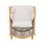 Chaise berçante d'extérieur avec fer en ton d'érable, assise en PE gris respirant, coussins moelleux - finition rouille, épaisseur