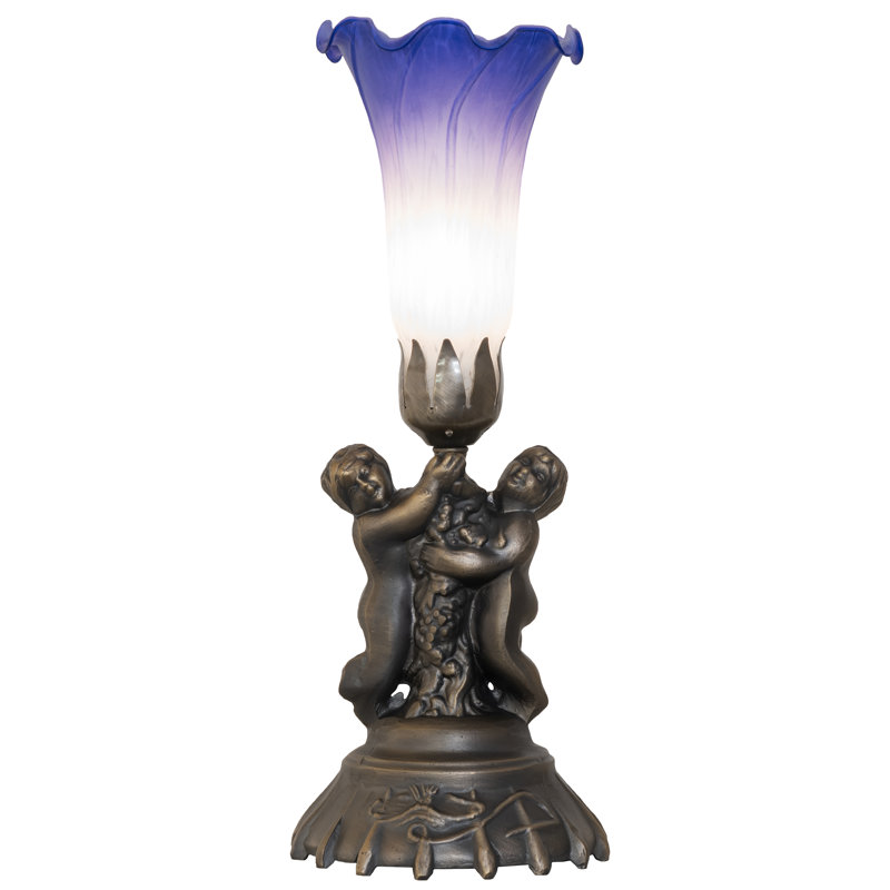 Jamul Table Lamp, Bronze, Blue/White