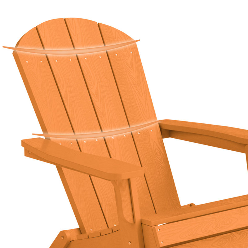 Chaise Adirondack pliante d'extérieur Chaise surdimensionnée en plastique Adirondack HiPS, Orange