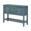 Grande console de rangement rétro Cambridge Series avec quatre petits tiroirs et une tablette inférieure pour les salons, les entrées et les cuisines-1838865425