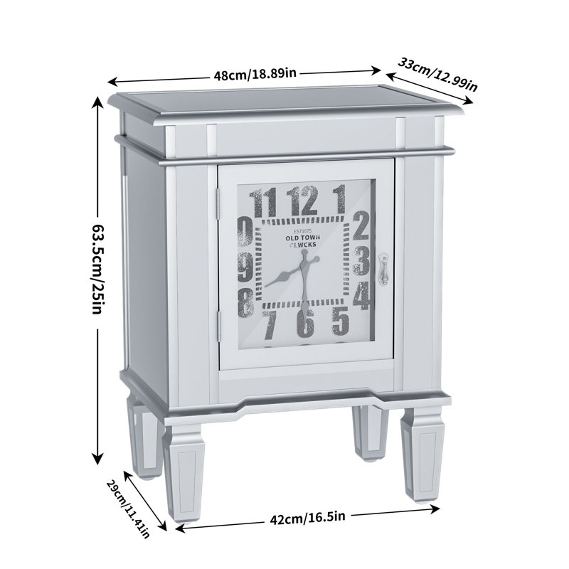Jiyah Mirrored Glass Top End Table