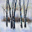 Reproduction d'arbres givrés sur toile-1234876473