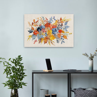 «Fall Flair I Linen» - bouquet de baies d'automne bleu