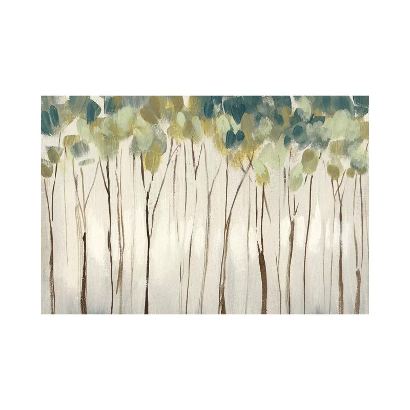 «Viridian Treeline I» par Jennifer Goldberger - reproduction d'art, Toile tendue, H 32 po x l 48 po x 1,5 po