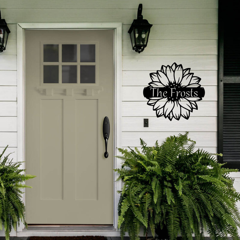 Décoration murale monogramme tournesol, H 18 po x l 18 po x P 0,25 po, Oui