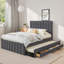 Lit plateforme tapissier charmant avec lit gigogne et 3 tiroirs-1837644472-1837644474