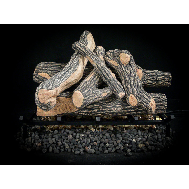Ensemble de bûches au gaz Great Oak, 18 po (ouverture minimale: H 16 po x l avant 24 po, Gaz naturel
